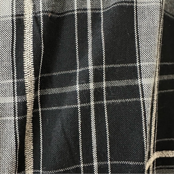 Max Studio Black & White Plaid Button Down Shirt with Ruffle Sleeves, Size Small - Picture 6 of 10